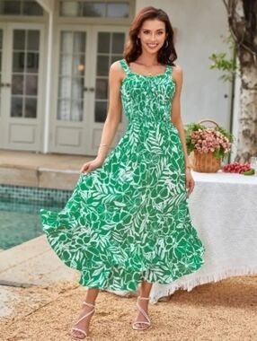 NEW grace karin summer strappy floral maxi dress size M